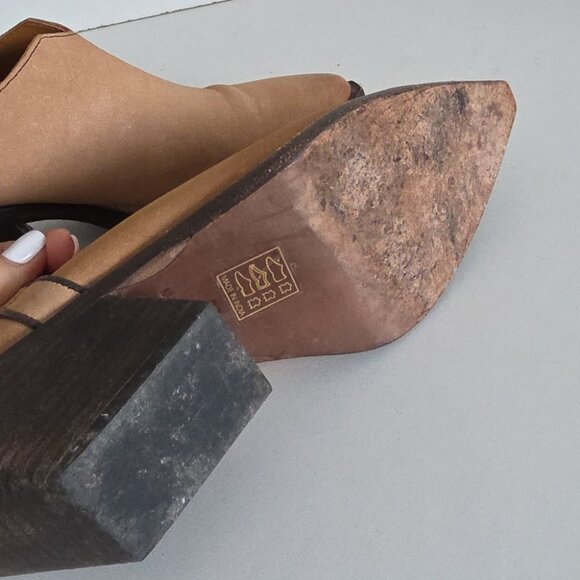 FREE PEOPLE | Marfa Western mules in tan or sand dollar leather Sz 38 - Picture 7 of 7